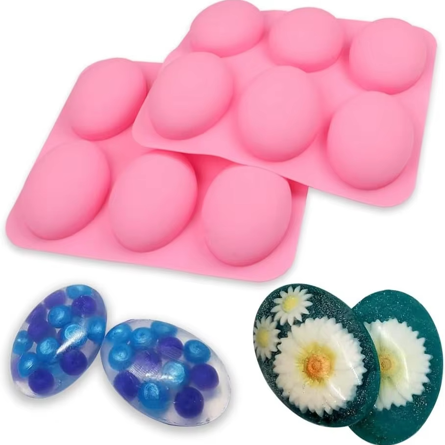 6 قوالب سيليكون تجويف لصنع الص - مراجعة Soap Making Websites وسعره